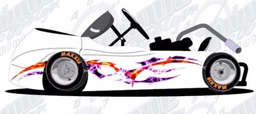 Flame tribal lightning vinyl graphic decal motorcycle go kart race car decals - Picture 2 of 2