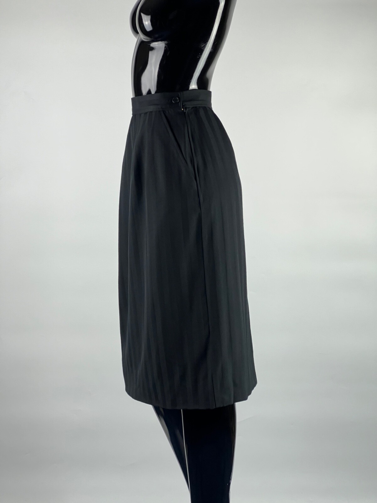 Gonna rara vintage anni '90 Yves Saint Laurent con varianti in lana nera taglia 38