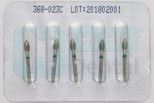 Dental Diamond Burs FG Pointed Football 368/023C Coarse Grit High Speed 10Pcs - Picture 2 of 3