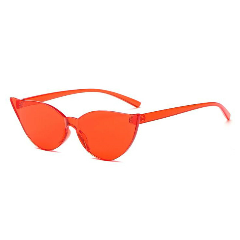 Fashion Cat Eye Sunglasses Women Y2K Rimless UV400 Eyewear 80s Sun Glasses-image