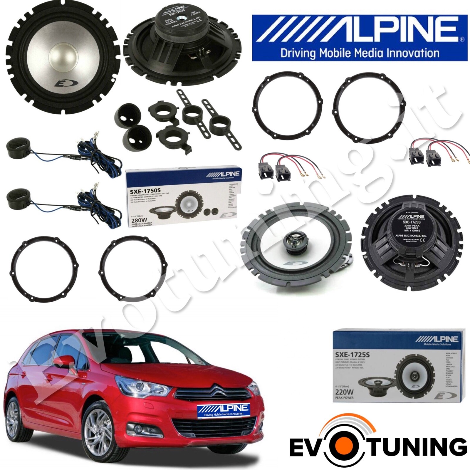 Sistema Audio Alpine SXE Premium per Citroen C4 (dal 2010) - 6 Vie