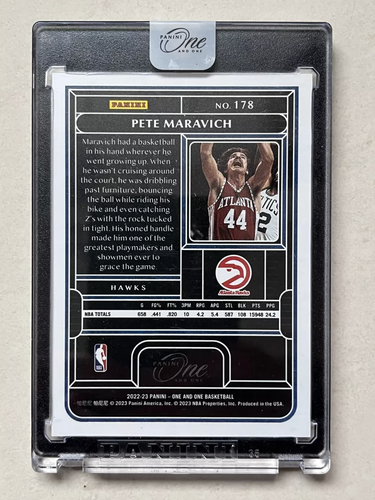 2022-23 Panini One and One Pete Maravich #178 Base Holo Silver /99 Encased - Picture 6 of 6