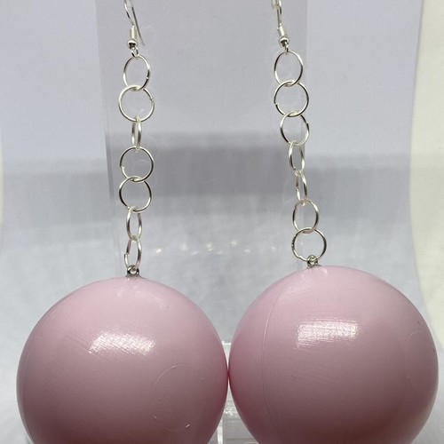 Huge Plastic ball Giant Oversized Earrings 14 Cm long toy hollow lightweight - Picture 6 of 35