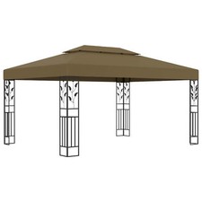Gazebo with Double Roof 3x4 m Taupe 180 g/m² Q5W1