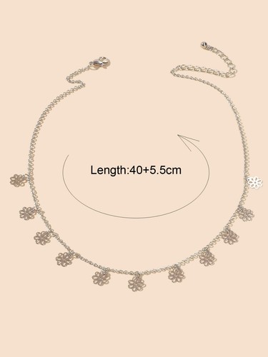 Floral Necklace Pretty Flower Pendants Collar Women Clavicle Chain Jewellery - Picture 2 of 14