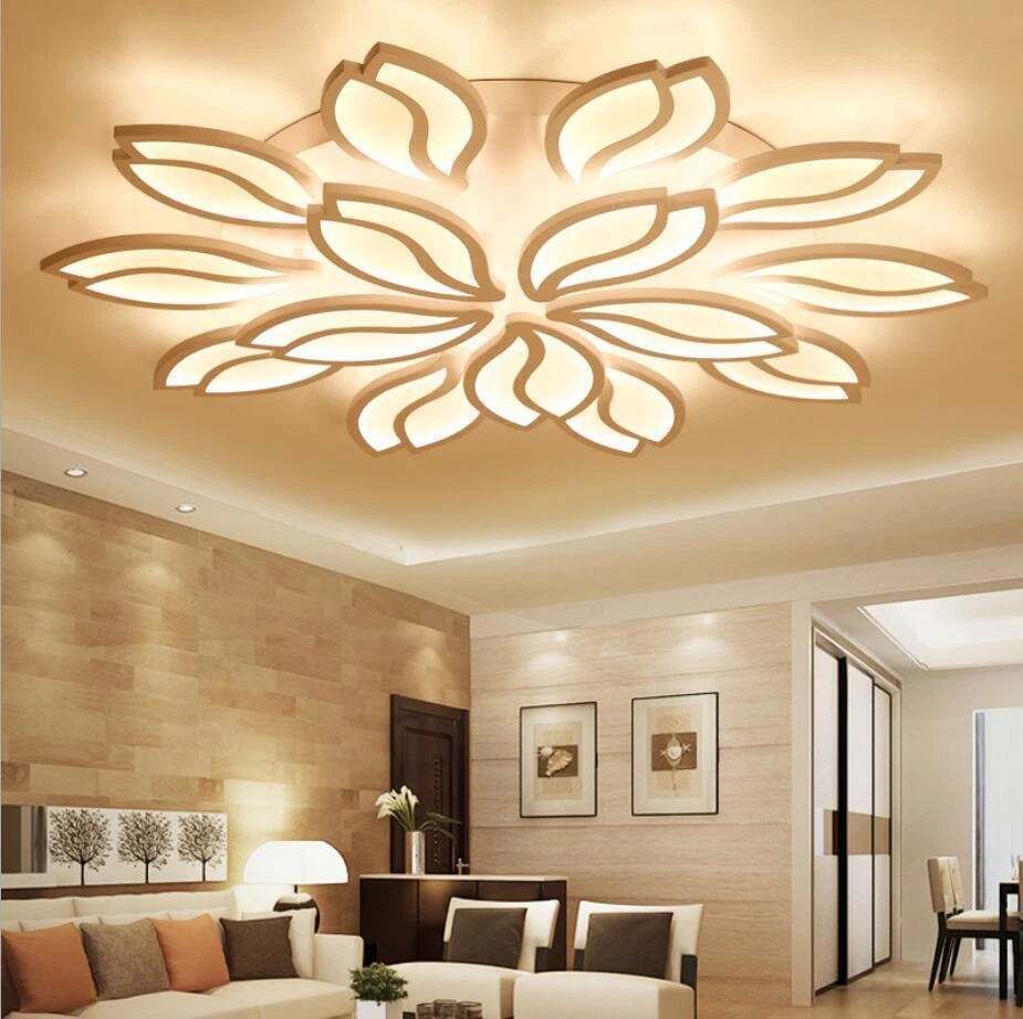 Modern LED Ceiling Lamp Lotus Flower Pendant Lighting Bedroom