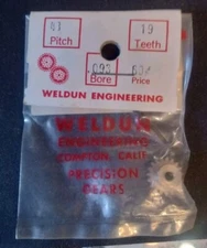 NOS VINTAGE WELDUN ENGINEERING  19 Tooth DRAG GEAR SPUR GEAR SLOT CAR 1/24 48 P
