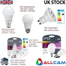TCP 5W 10W GU10 B22 E27 E14 LED Light Bulbs GLS Cool White / Warm White, New