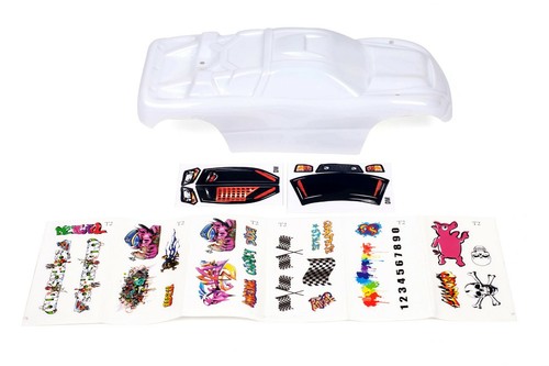 Maßgeschneiderte Karosserie Graffiti weiß für Traxxas Rustler 2WD 1/10 LKW Auto Muschel Abdeckung - Bild 2 von 8