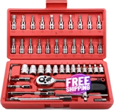 Juego De Dados Con Punta Torx De 46 Piezas Y Dados Externos Hembra 1/4"