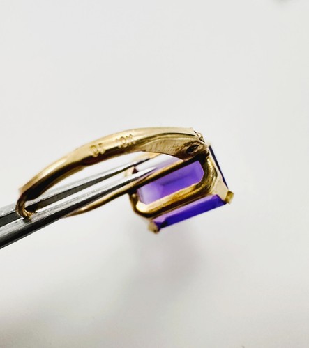 5 SINGLE - 10K 14K Gold Amethyst, Jade, Topaz, CZ, Pearl Leverback Earrings 3.8g - Picture 12 of 16