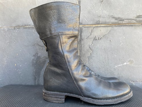 Fiorentini Baker Ella Fold Boot Black Leather Zip Up Moto Sz EU 39.5 | US 9.5 - Picture 4 of 7