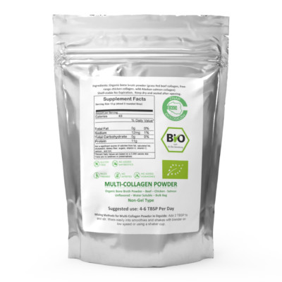Multi-Collagen Powder - Mixes with water - Pure Protein Organics 300g- Grass-fed