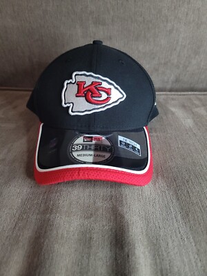 NEW Kansas City Chiefs New Era 39Thirty NFL Black Red Autographed M L Hat Cap