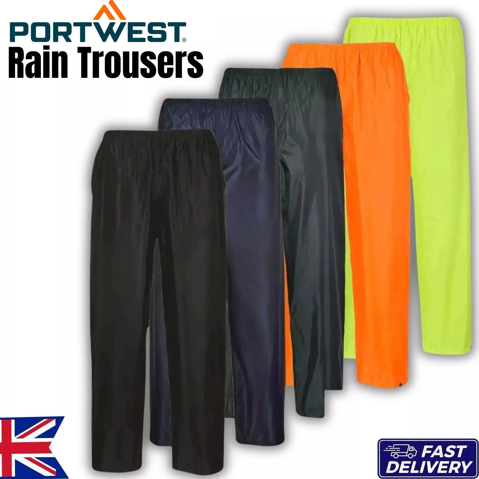 Men's Waterproof Rain Trousers Lightweight Motorbike Classic Over Pants S441