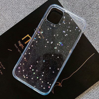 For Iphone 12 11 Pro 8 7 Se Xs Xr Bling Star Clear Case Glitter Protective Cover Ebay