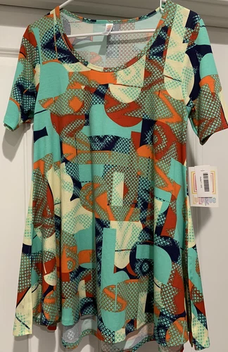 NWT! LuLaRoe XXS Perfect T Beautiful Print Bright Colors Geometrical NEW W/ Tag