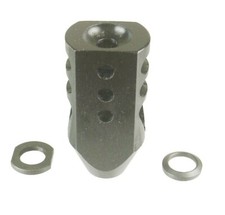 Steel Full Size Tanker Style Muzzle Brake 1/2x28 TPI F .22LR .223 5.56 5.7mmx28