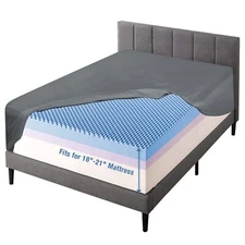 Gray Twin XL Fitted Sheet Deep Pocket for 18-21 Inch Mattress Extra Soft