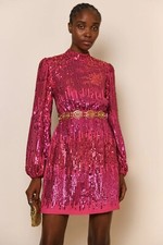NEW Rixo LARA - HOT PINK Sequin Dress Size XS S M L XL