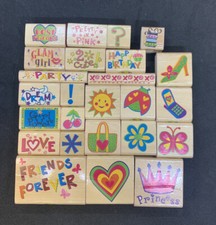 It's So Me Girls Rubber Stamp Lot Of 25 Kid Craft Princess Girly Variety Mixed