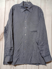 Bugatchi Shirt Men's Extra Large Navy Button Front Long Sleeve