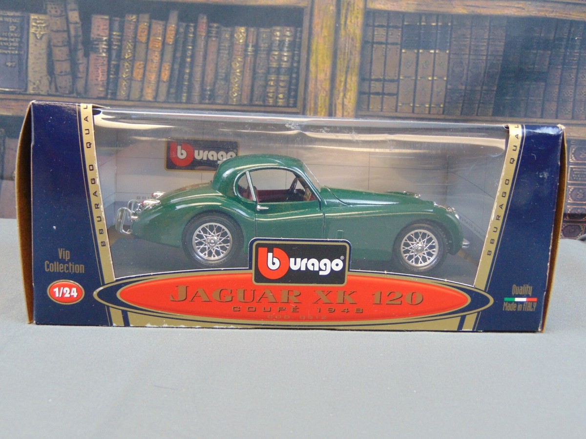 NEW IN BOX Diecast Car Bburago JAGUAR XK 120 COUPE 1948 Green 1:24
