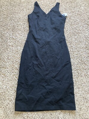 whbm white house Sleeveless V-neck Aura Sheath black dress size