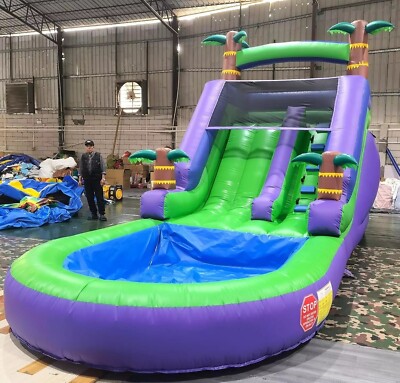 21FT Giant Commercial PVC Inflatable Water Slide Bounce House Big Splash Pool
