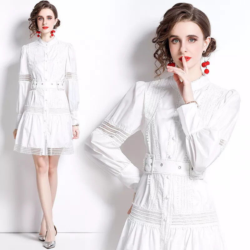 Vestido Mujer Boho Bohemio Satén Blanco Flores Corto Estampado Gipsy