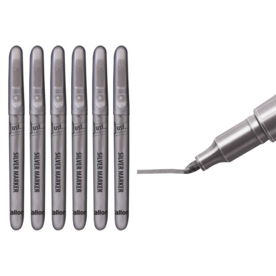 2 silberne Markerstifte mit 2 mm Linienbreite Kunsthandwerk Marker