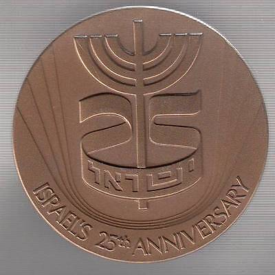 Israel 1973 25th anniversary bronze 59 mm 95 Gr medal