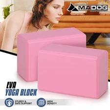 2x EVA Foam Yoga Block Gym Pilates Stretching Aid Workout Exercise Support Brick