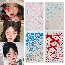 Face Sticker Adhesive Glitter Jewel Bow Tie Tattoo Sticker Party Body Makeup