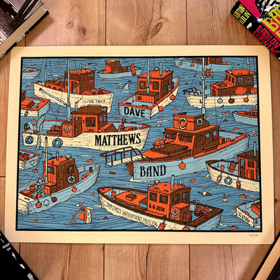 Dave Matthews Band 2014 Bangor Maine USA Original Concert Poster Methane Studios