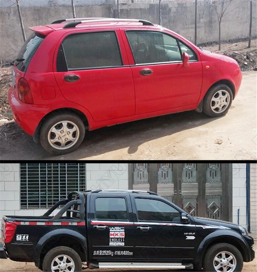 2PC 1.2M Refit Special Luggage Rack Aluminum Alloy Side Bars Rails Car Top Frame Foto 3 de 4