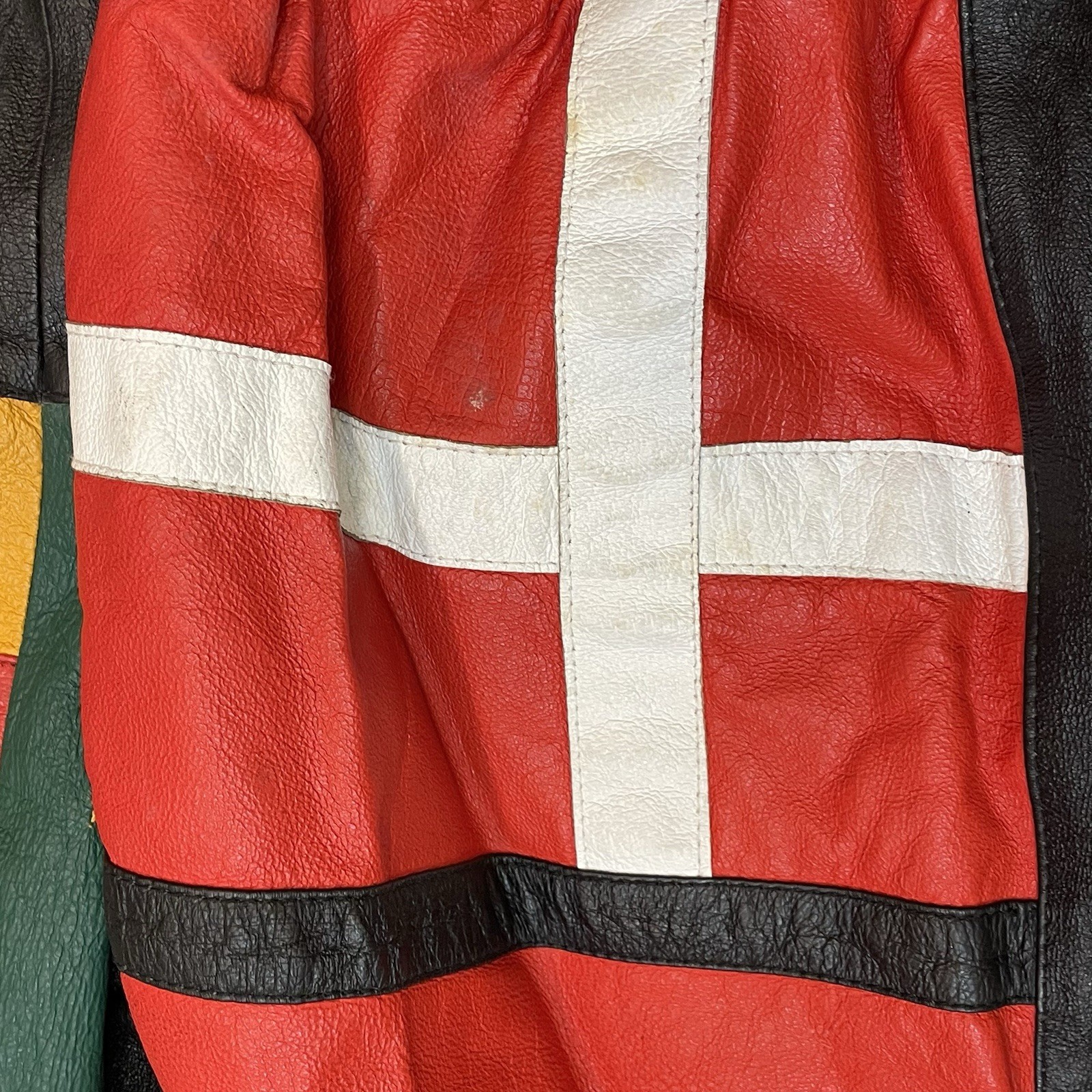 Phase 3 World Flags Bomber Leather Jacket Vintage… - image 15