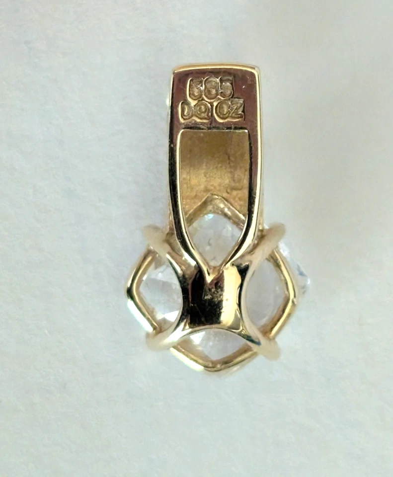 Colgante solitario vintage de oro amarillo de 14 quilates QVC Diamonique Foto 3 de 4