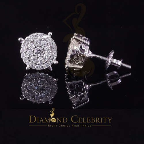 Men's/Womens 925 Silver White 0.50ct VVS 'D' Moissanite Round Stud Earrings - 第 2/12 張圖片