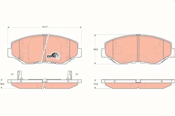 TRW Bremsbelagsatz, Scheibenbremse GDB3325 FüR Honda-image