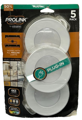 Ultra ProGrade ProLink Plug-In LED Under Cabinet Puck Lights 5-Pack
