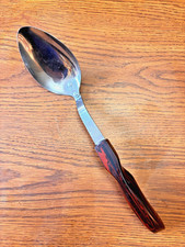 Mid Century CUTCO Carving Fork 1727 Olean NY Made in USA Brown Swirl Serving
