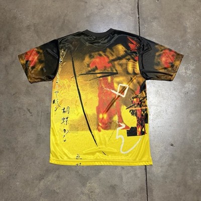 Vintage Y2K No Boundaries Samurai Shirt Men M Anime Japanese AOP