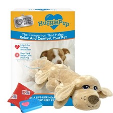 HuggiePup by Pets  Comfort Companion with Heartbeat Sleep Aide for Dogs  Pu...