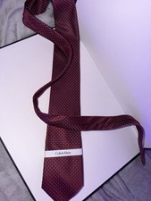 Calvin Klein Maroon Small Checker/Plaid Mens Dress Tie