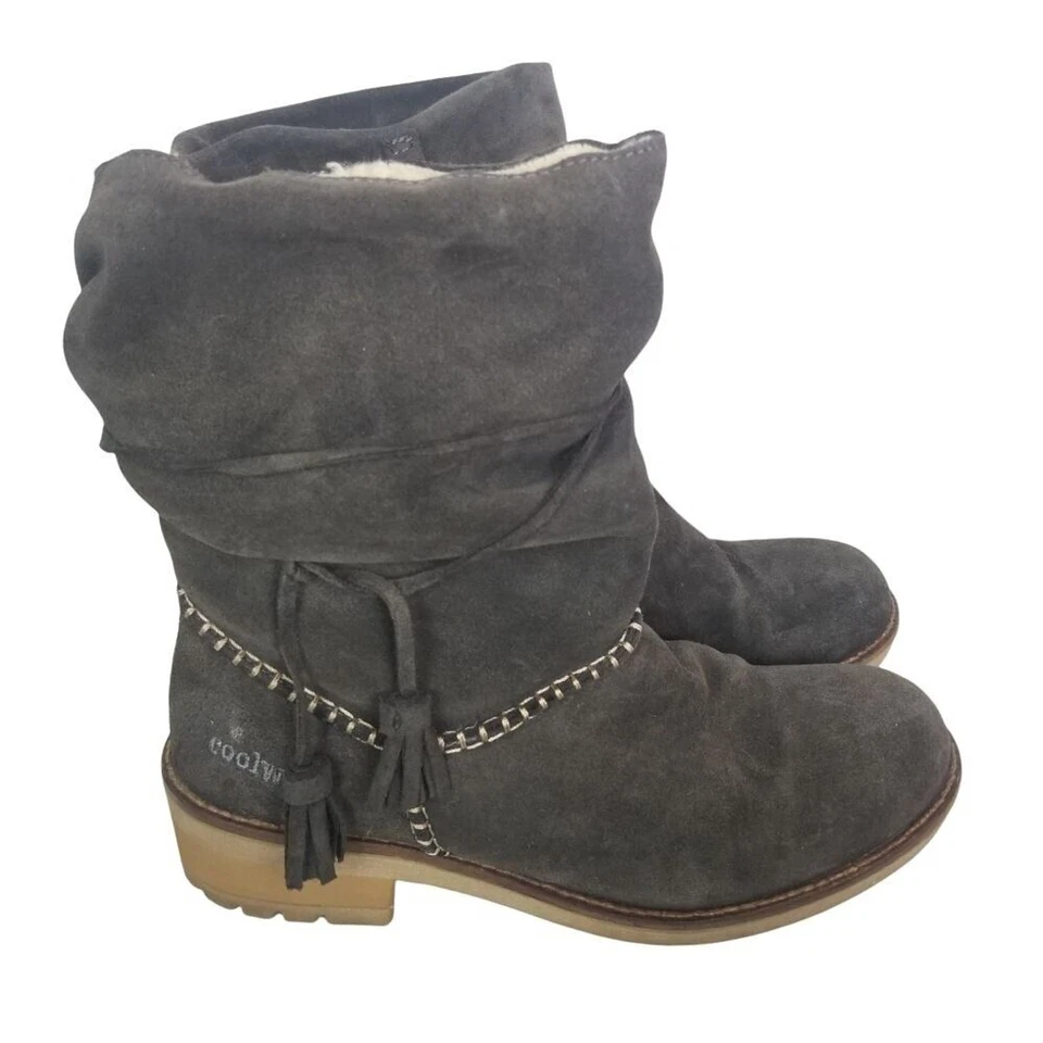 Coolway Botines Mujer 38 EU Gris Cuero Botines Tacón Botas Mujer Forradas Foto 2 de 4