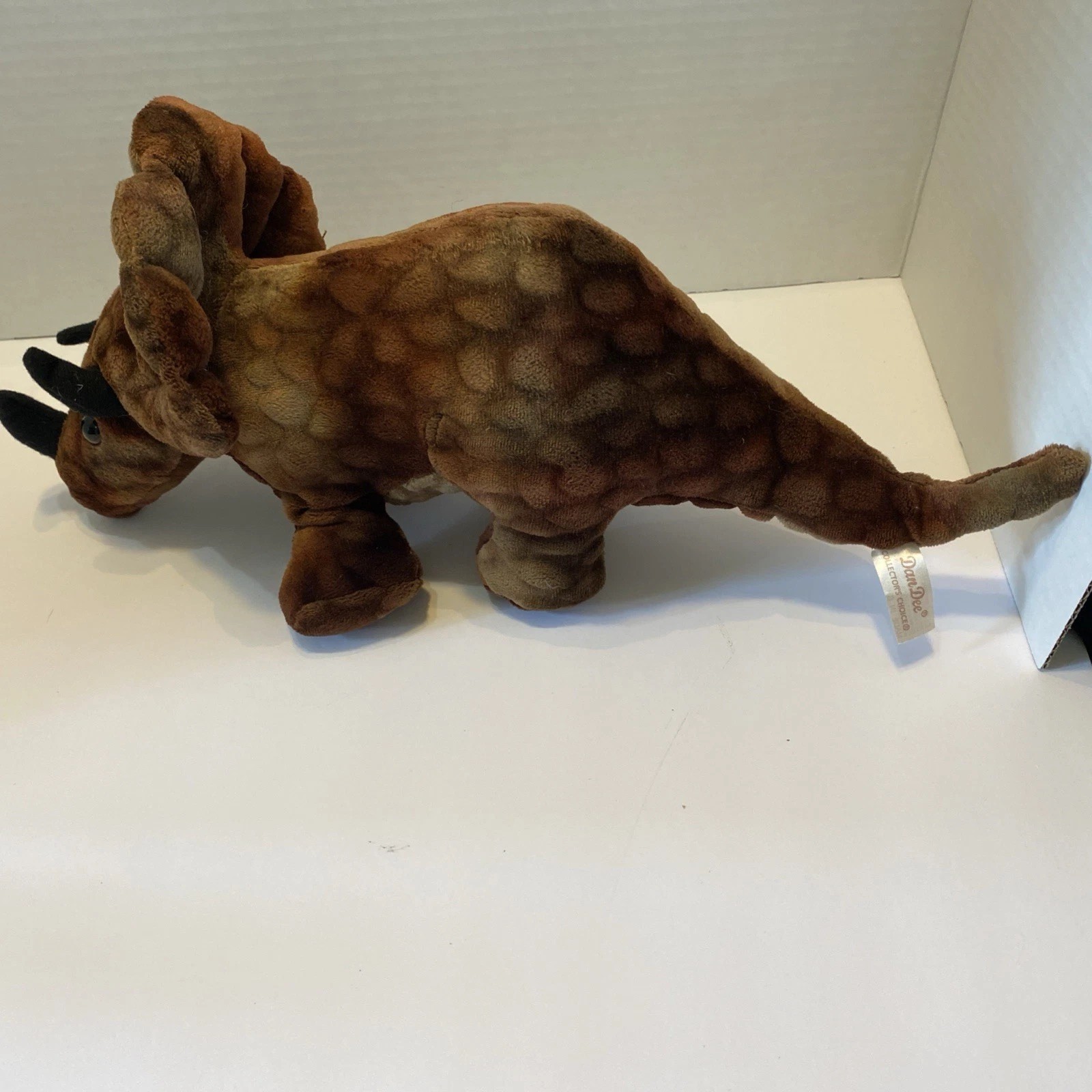 Brown Tie-Dye Triceratops Dinosaur Plush Stuffed Animal 14