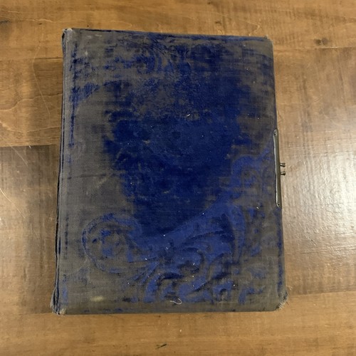 VINTAGE BLAUES SAMT SAMMELALBUM/ALBUM MIT KABINETTFOTOS VON @50 PERSONEN MÜSSEN NEU GEBUNDEN WERDEN
