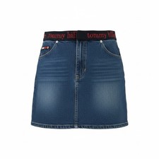 Tommy Hilfiger Y2K Denim Mini Skirt Women's Size 9 - Logo Waistband - PRE-OWNED