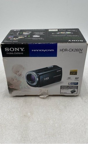 Sony Handycam HDR-CX260V Blue 16GB Handheld Camcorder With Power Cord And Book